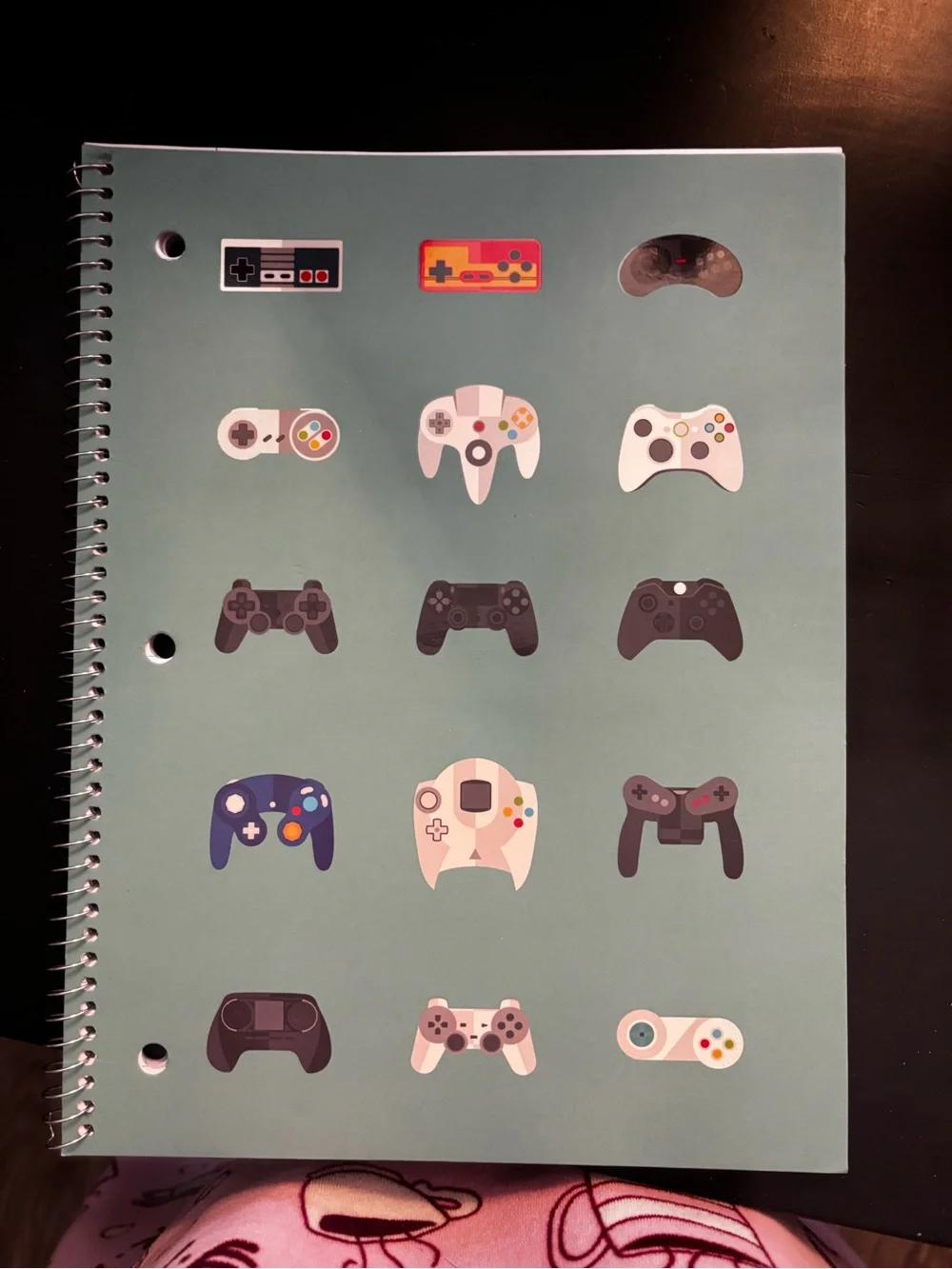Teal Gaming Controllers Spiral Notebook